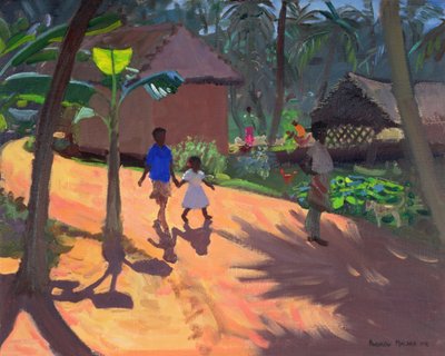 Straße zum Kovalum-Strand, Kerala, 1996 von Andrew Macara